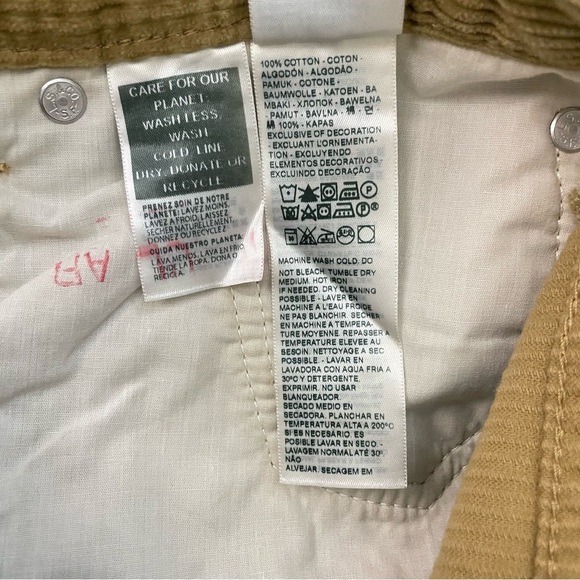 Levis Women Straight Leg 32x30 Corduroy Tan Stretch High Rise Retro Classic Pant - Picture 8 of 10